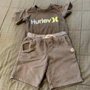 Boys Hurley top and Carters Pull on shorts